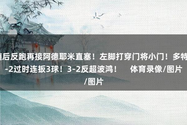 随后反跑再接阿德耶米直塞！左脚打穿门将小门！多特0-2过时连扳3球！3-2反超波鸿！    体育录像