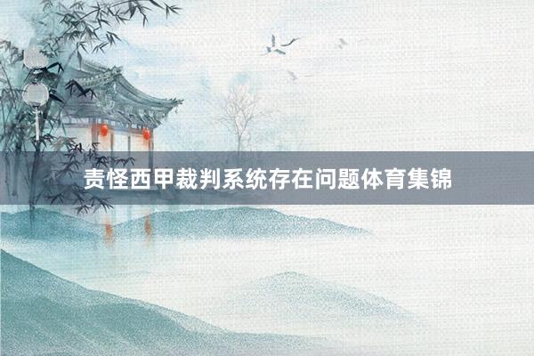 责怪西甲裁判系统存在问题体育集锦