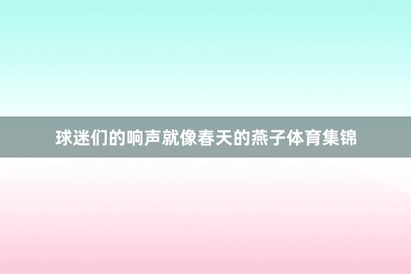 球迷们的响声就像春天的燕子体育集锦
